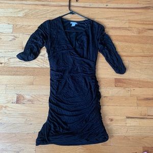H&M Black Bodycon Mini Dress w/ Ruched Sides